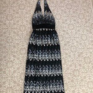 Black and Silver sequined gown, size 10 by Mike Benet formals